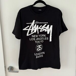 Stussy Black World Tour Tee Tshirt